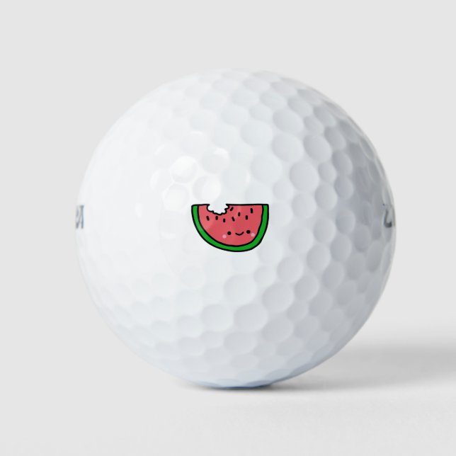 Hand Drawn Watermelon Cartoon Illustration Golf Balls (Front)