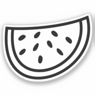 Hand Drawn Watermelon Custom-Cut Vinyl Sticker