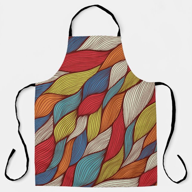Hand-Drawn Waves: Abstract Seamless Background. Apron (Front)