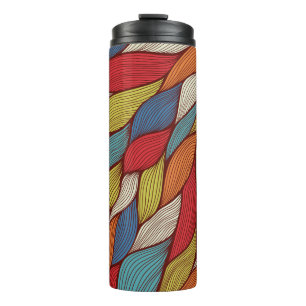 Hand-Drawn Waves: Abstract Seamless Background. Thermal Tumbler