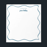 Hand Drawn Wavy Border Blue Personalised Notepad<br><div class="desc">This personalised notepad features a "groovy" design in blue or any colour you choose. Use the template form to add your personalisation.</div>
