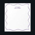 Hand Drawn Wavy Border Purple Personalised Notepad<br><div class="desc">This personalised notepad features a "groovy" design in blue or any colour you choose. Use the template form to add your personalisation.</div>