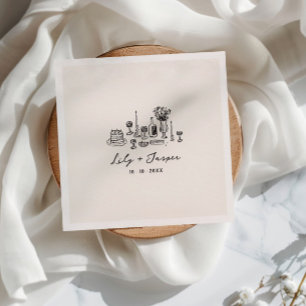 Hand Drawn Wedding Food Napkin