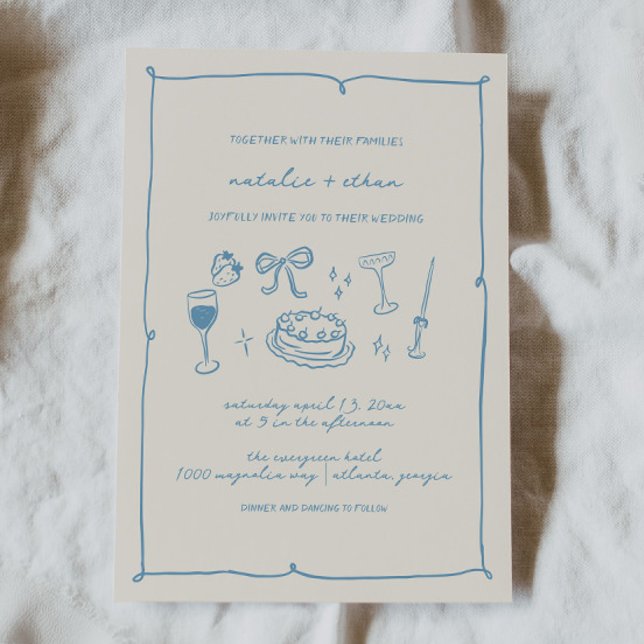 Hand Drawn Wedding Invitation (Creator Uploaded)