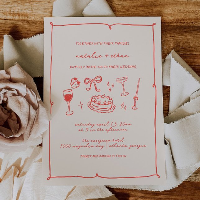 Hand Drawn Wedding Invitation (Creator Uploaded)