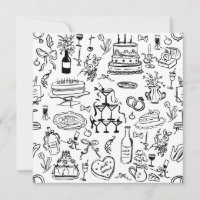 hand drawn wedding marriage champagne fountain