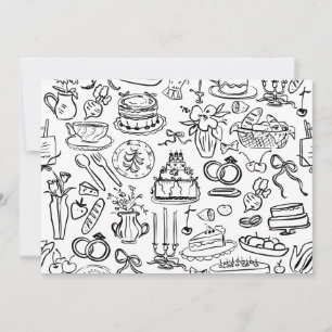 hand drawn wedding marriage vegan vegetarian invitation