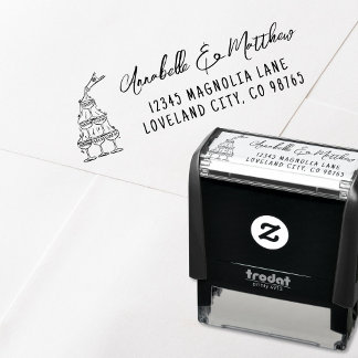 Hand Drawn Wedding Return Address Self-inking Stamp
