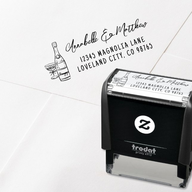 Hand Drawn Wedding Return Address Self-inking Stamp (Hand Drawn Wedding Return Address Self-inking Stamp)