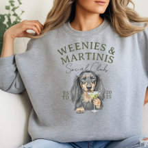 Hand Drawn Weenies and Martinis Dachshund