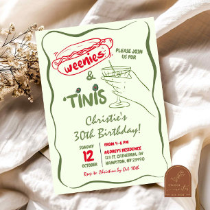 Hand Drawn weenies and tinies Birthday Party Invitation