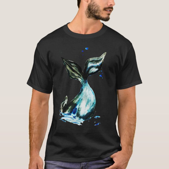 Hand drawn whale tail T-Shirt (Front)
