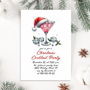 Hand Drawn Whimsical Christmas Cocktail Party Invitation
