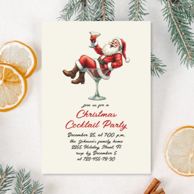 Hand Drawn Whimsical Christmas Cocktail Party Invitation (Creator Uploaded)