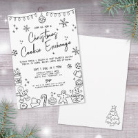 Hand Drawn Whimsical Christmas Cookie Exchange