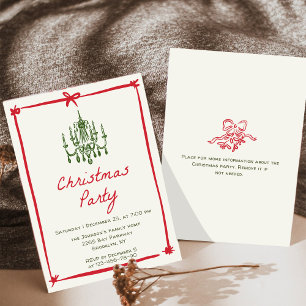 Hand Drawn Whimsical Christmas Holiday Party Invitation