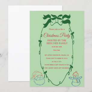 Hand Drawn Whimsical Christmas Invitation