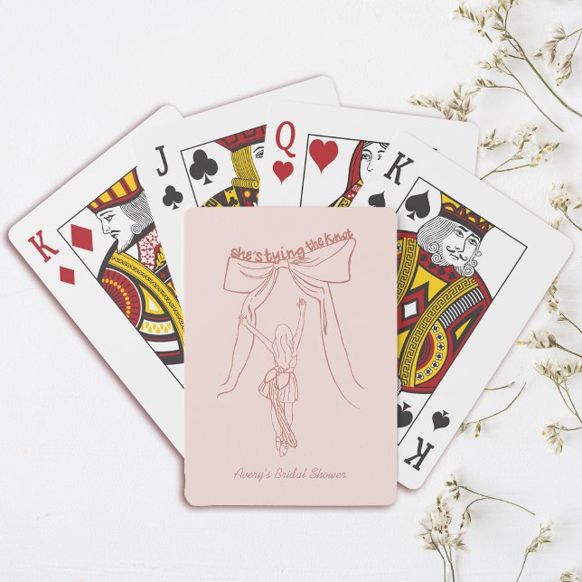 Hand Drawn Whimsical Coquette Bridal Shower Favour Playing Cards (Give your guests a bridal shower favor they'll use with these custom hand drawn playing cards)