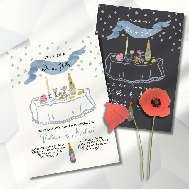 Hand drawn whimsical dinner party invitation (Creator Uploaded)