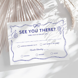 Hand Drawn Whimsical Doodle Wedding RSVP Card