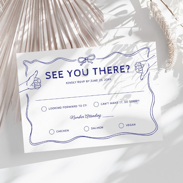 Hand Drawn Whimsical Doodle Wedding RSVP Card (Creator Uploaded)