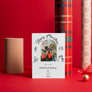 Hand drawn whimsical Flat Holiday Card