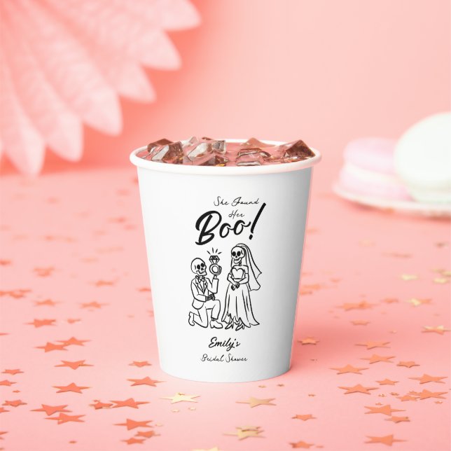 Hand Drawn Whimsical Halloween Bridal Shower  Paper Cups (Insitu)