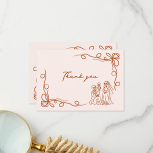 Hand Drawn Whimsical Halloween Bridal Shower Thank You Card