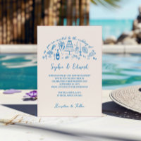 Hand-drawn whimsical line art wedding style