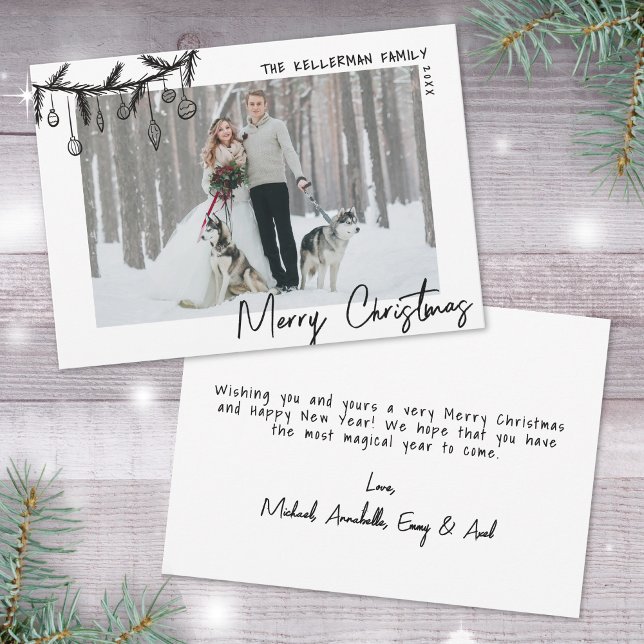 Hand Drawn Whimsical Merry Christmas Holiday Card (Hand Drawn Whimsical Merry Christmas Holiday Card)