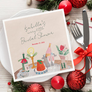 Hand Drawn Whimsical Merry Little Bridal Shower Napkin