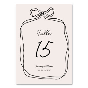 Hand Drawn Whimsical Ribbon Border  Table Number