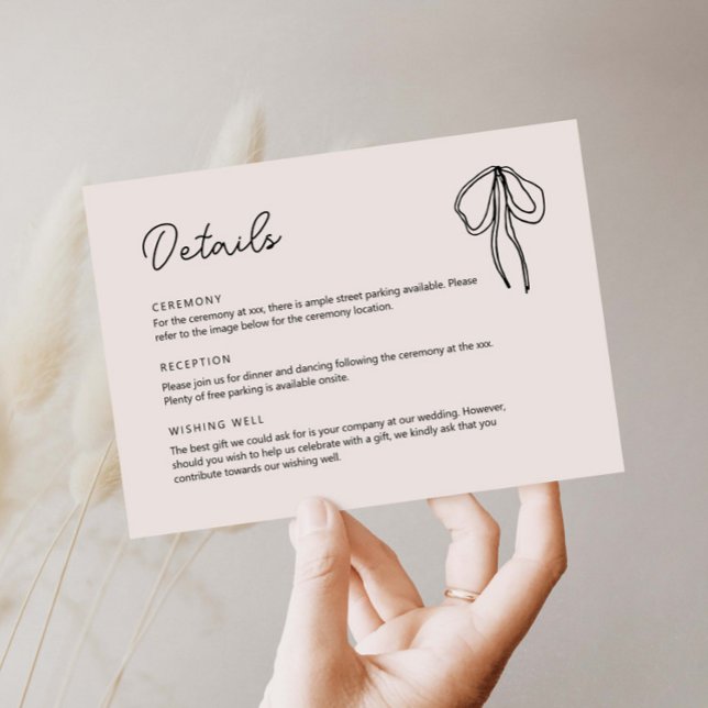 Hand Drawn Whimsical Ribbon Details Enclosure Card (Creator Uploaded)