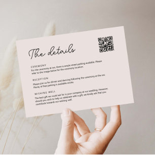 Hand Drawn Whimsical Ribbon Details with QR Code Invitation