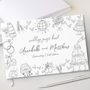 Hand Drawn Whimsical Wedding Guest Book