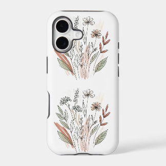 Hand-Drawn Wildflowers & Leaves Phone Case