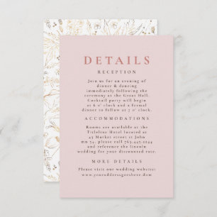 Hand-drawn Wildflowers Pattern Wedding Details Enclosure Card