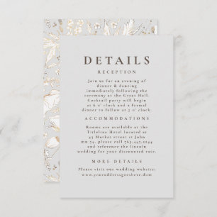 Hand-drawn Wildflowers Pattern Wedding Details Enclosure Card