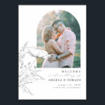 Hand-drawn Wildflowers Wedding Welcome Photo Poster<br><div class="desc">Wildflowers minimalist wedding welcome photo sign</div>