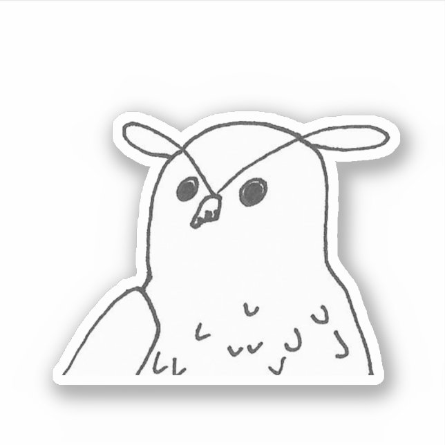 Hand-drawn Wildlife Nature Bird Eagle Owl (Front)