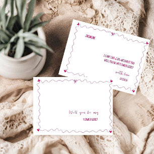 Hand drawn Will You Be  Flower Girl Proposal Card