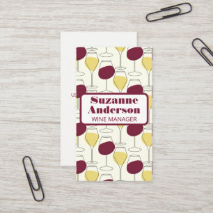 Hand Drawn Wine Bottles Pattern Business Card