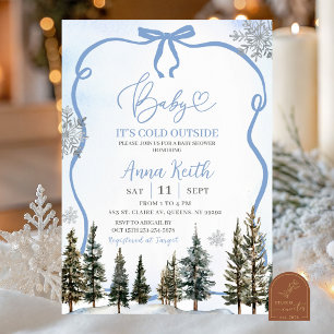 Hand Drawn Winter Boy Baby Shower Invitation