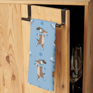 Hand Drawn Winter Dog -  Kitchen Towel