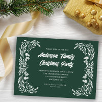 Hand Drawn Winter Greenery Family Christmas Party