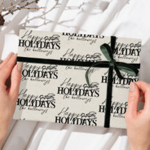 Hand Drawn Winter Sled Black Script Holiday