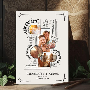 Hand Drawn With Love Save The Date Card