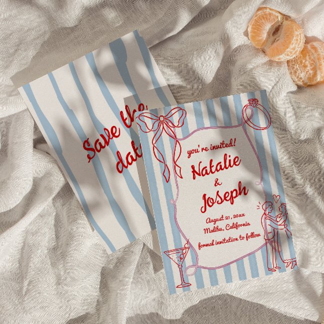 Hand Drawn Written Colourful Quirky Fun Wedding Save The Date (Creator Uploaded)