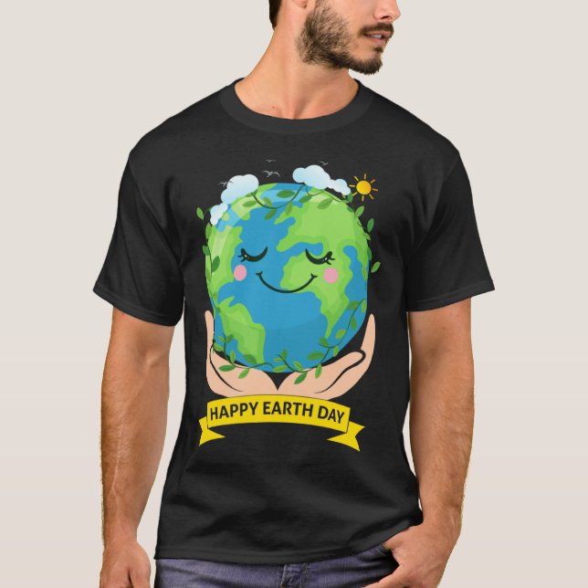 Hand Earth Global Warming Climate Change Awareness T-Shirt (Front)