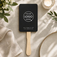 Hand Fan | Custom Logo Black DIY Event Paddles